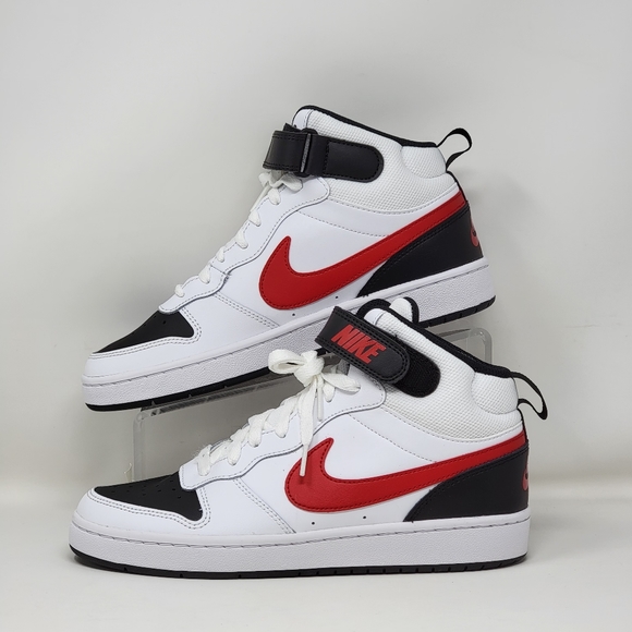 Nike COURT BOROUGH MID 2 YOUTH Sz 7Y  CD7782-110 White/University Red/Black New - Picture 3 of 11